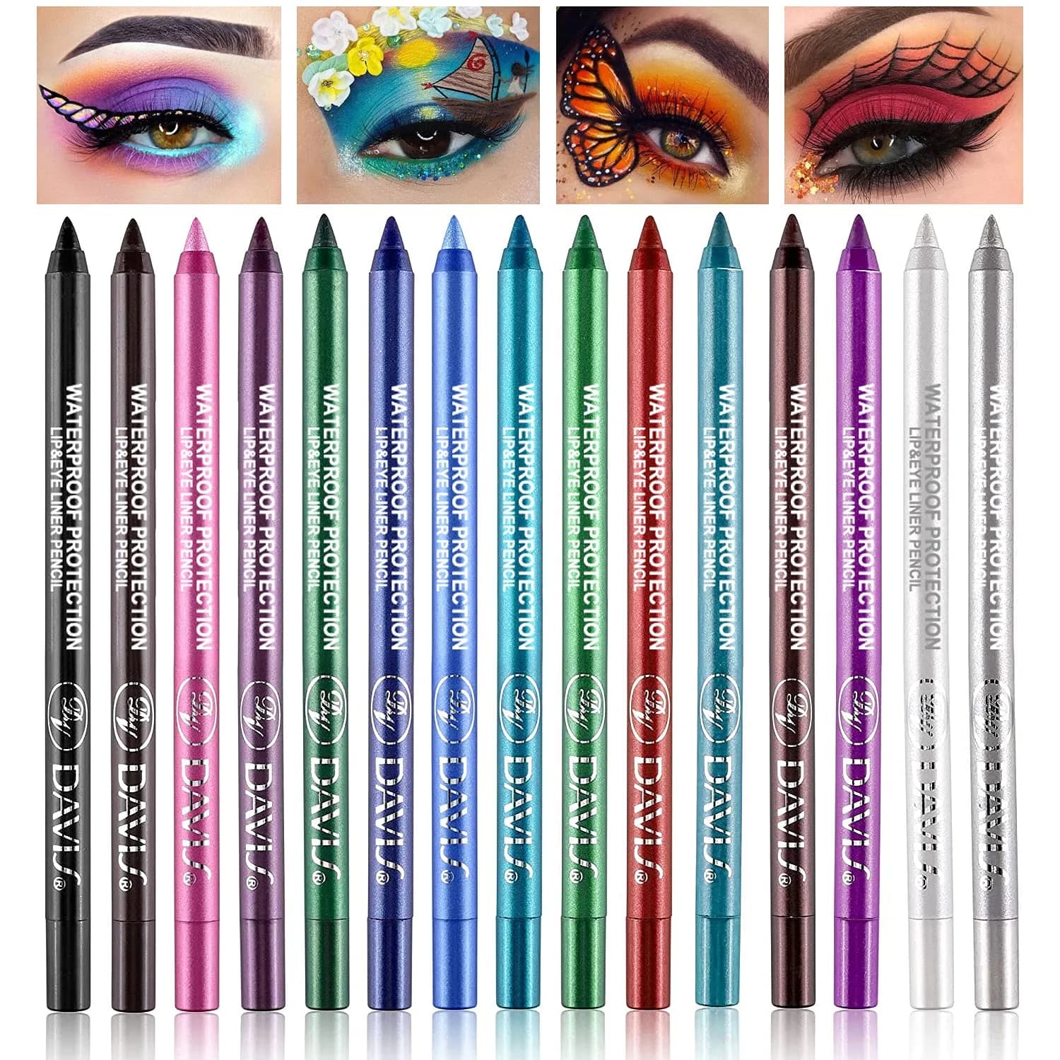 colour kajal + eyeliner