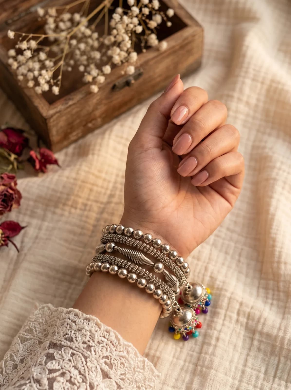 Oxidized riya bracelet